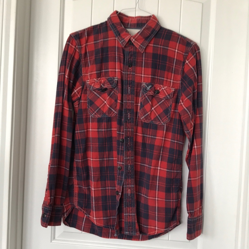 American Eagle Plaid Button Down